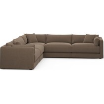 malibu dark brown sectional   