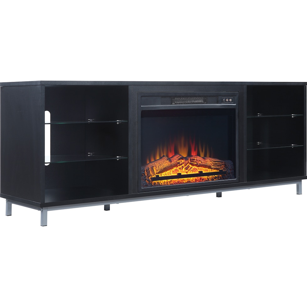 mallorie black fireplace tv stand   