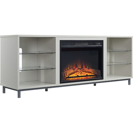 Mallorie TV Stand with Fireplace - Beige