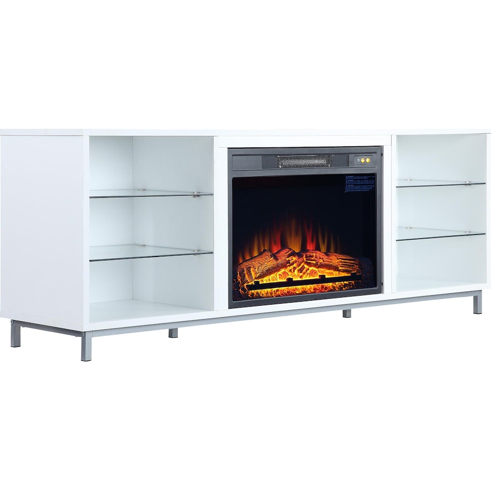 mallorie white fireplace tv stand   