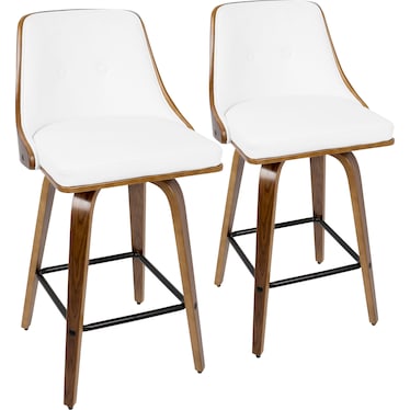 Mally Set of 2 Counter-Height Stools - White