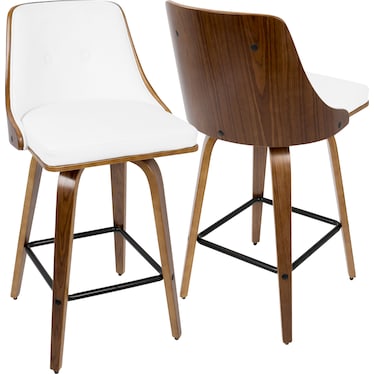 Mally Set of 2 Counter-Height Stools - White
