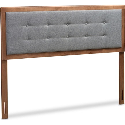 Malmo Full Upholstered Headboard - Dark Gray/Walnut