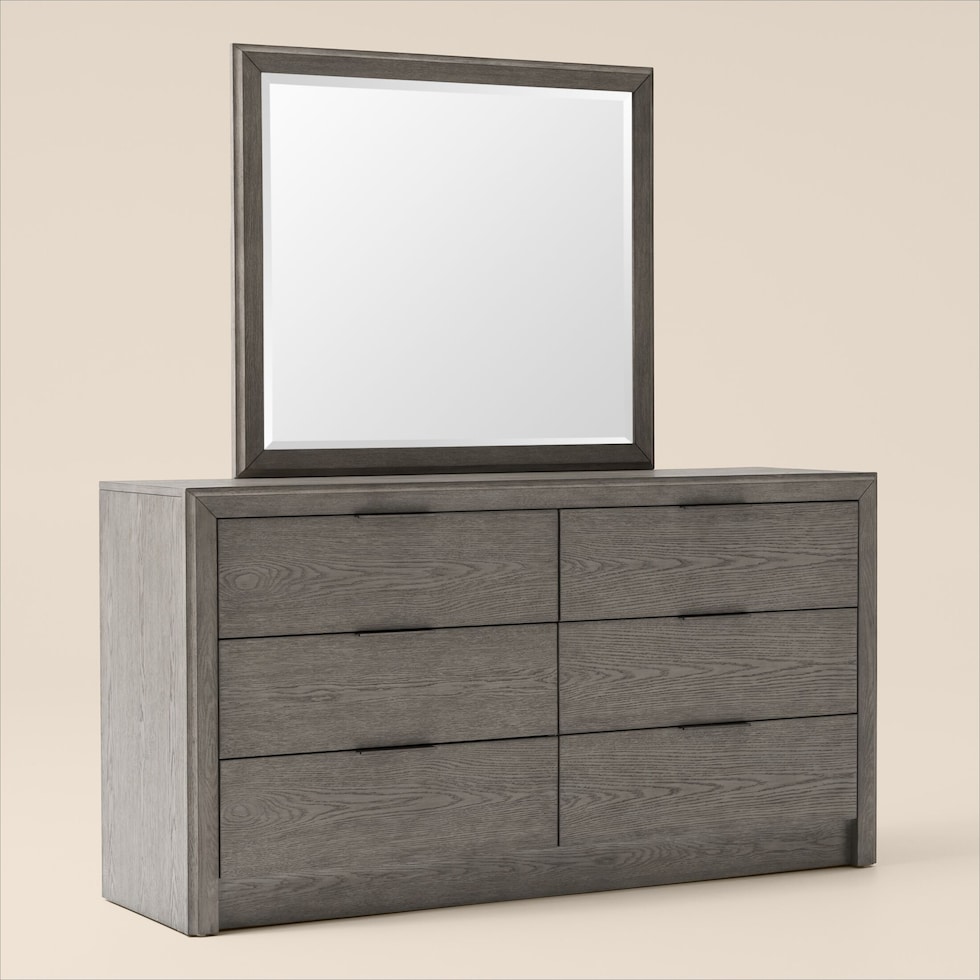 malone gray dresser and mirror   