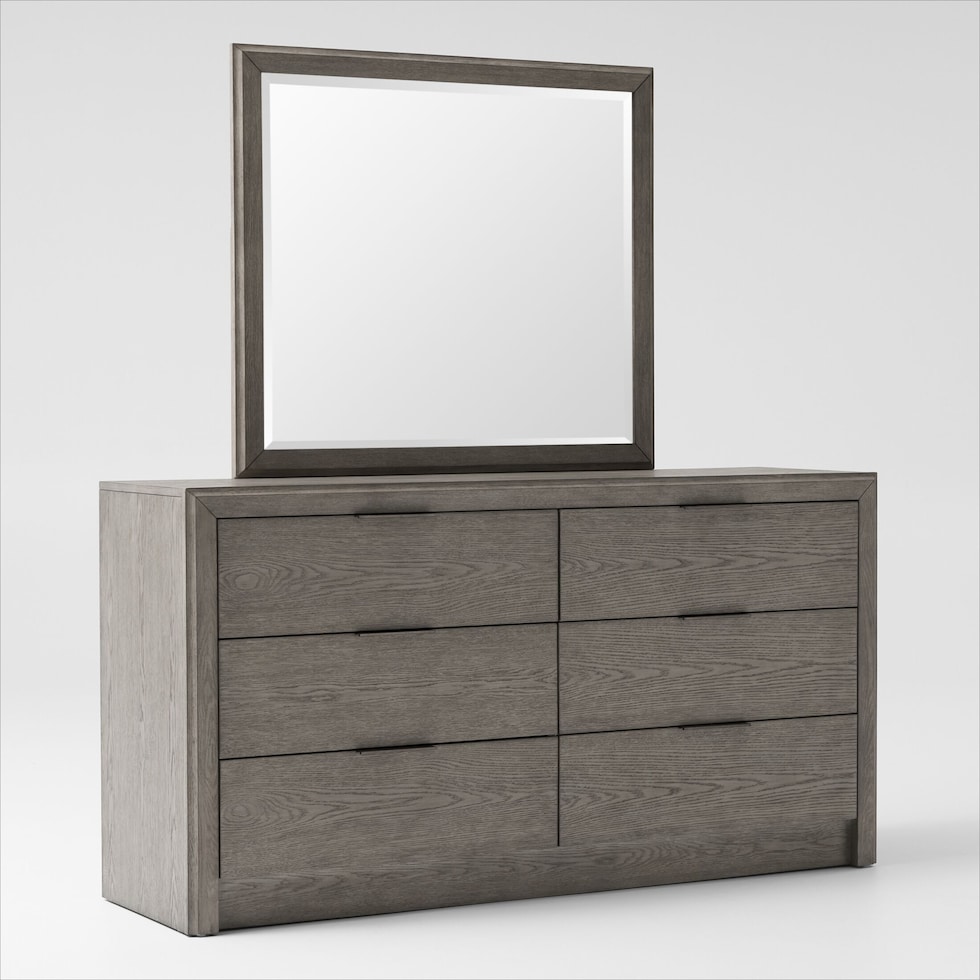 malone gray dresser and mirror   