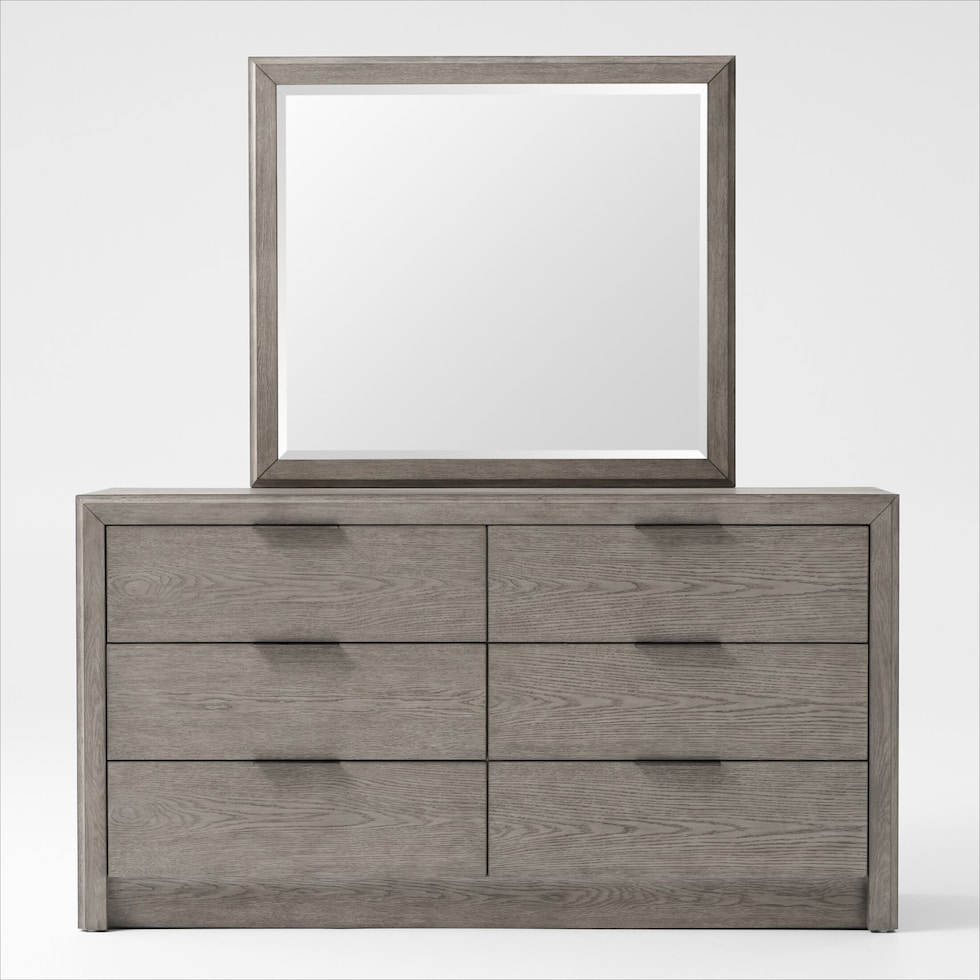 malone gray dresser and mirror   