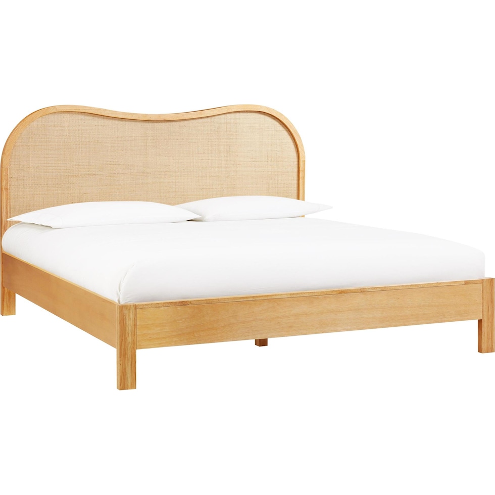 malta light brown king bed   