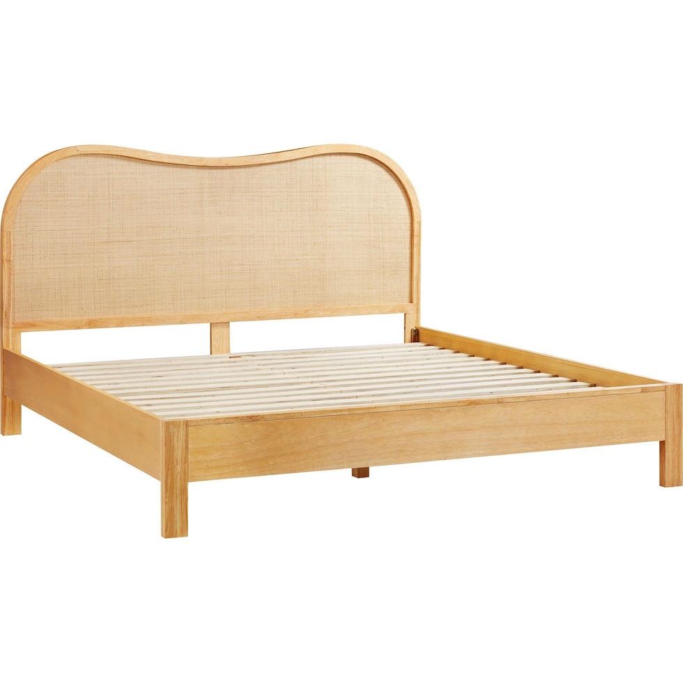 malta light brown king bed   