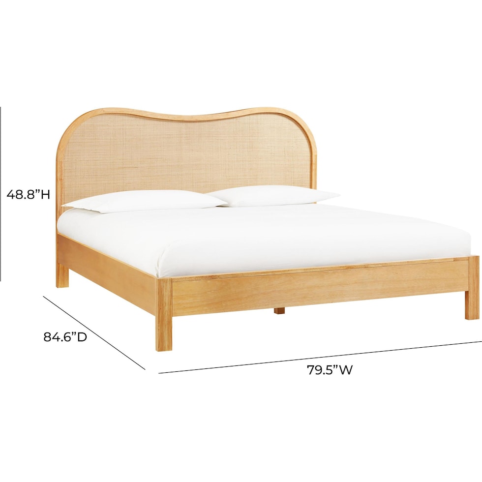 malta light brown king bed   