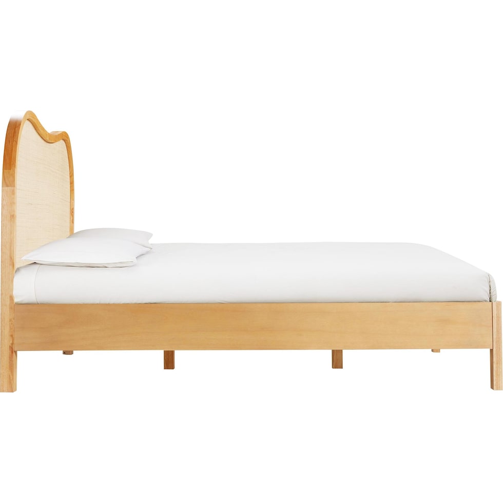 malta light brown king bed   
