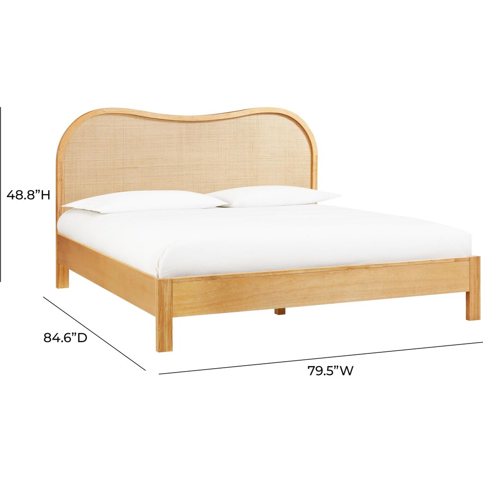 malta light brown king bed   