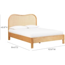 malta light brown queen bed   