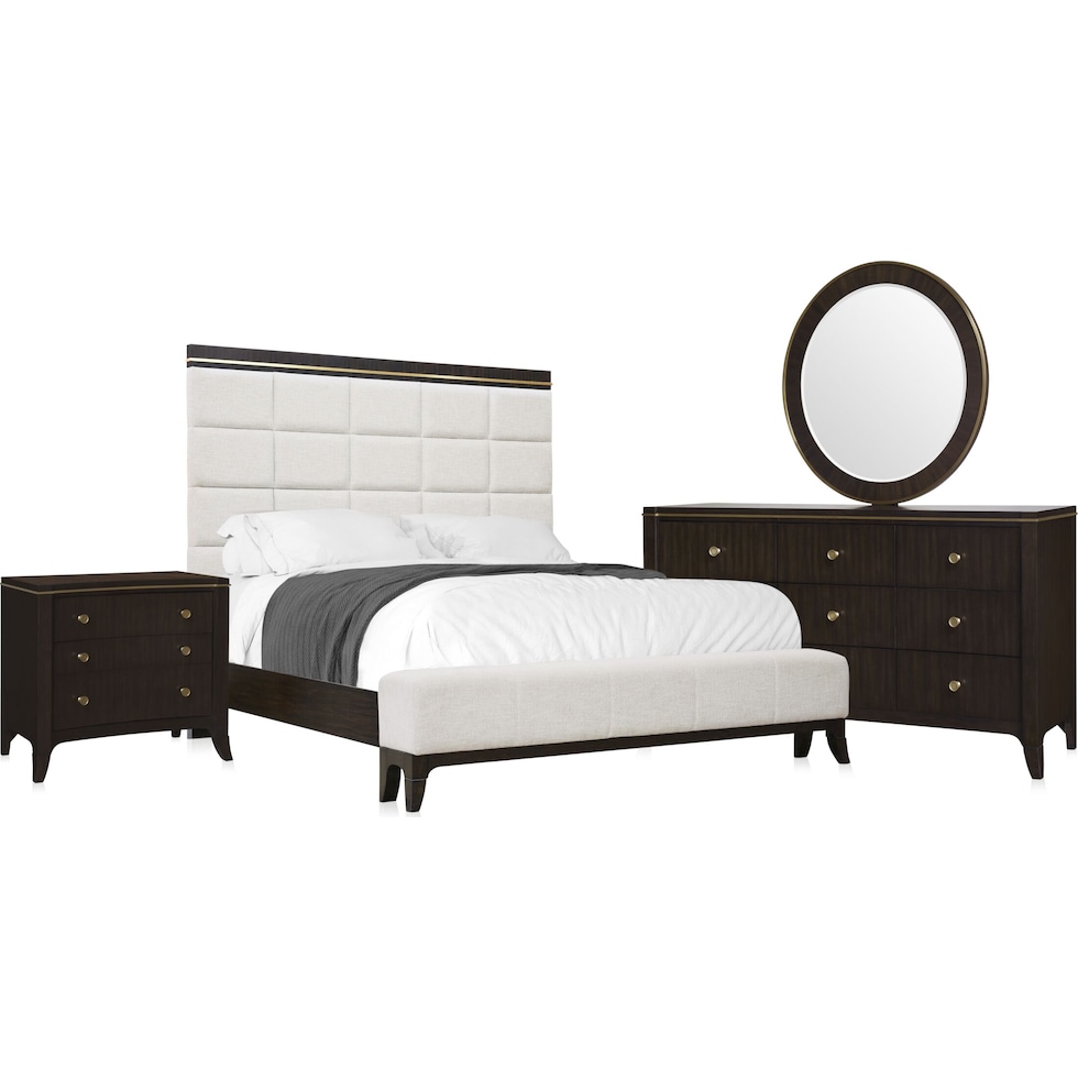 manhattan bedroom dark brown  pc queen bedroom   