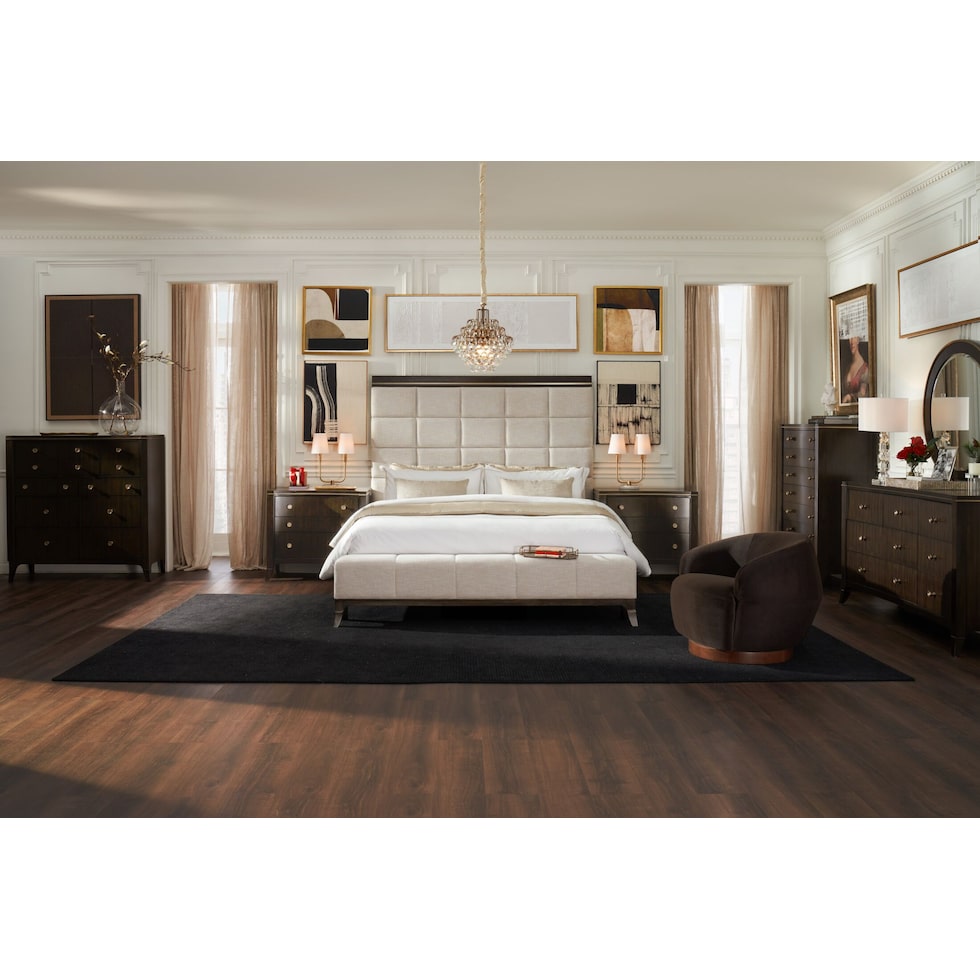 manhattan bedroom dark brown  pc queen bedroom   