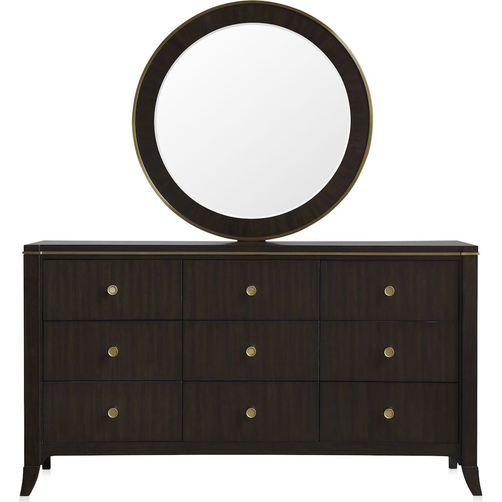 manhattan bedroom dark brown dresser and mirror   