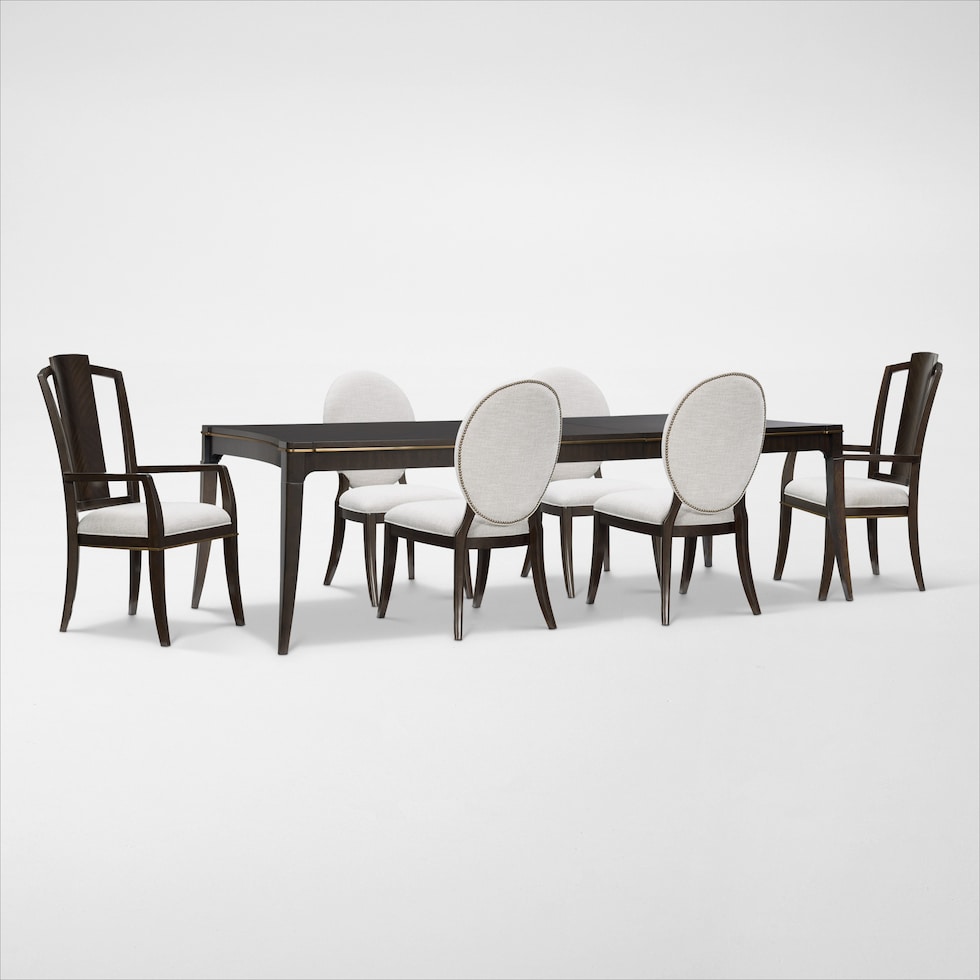 manhattan dining dark brown  pc dining room web   