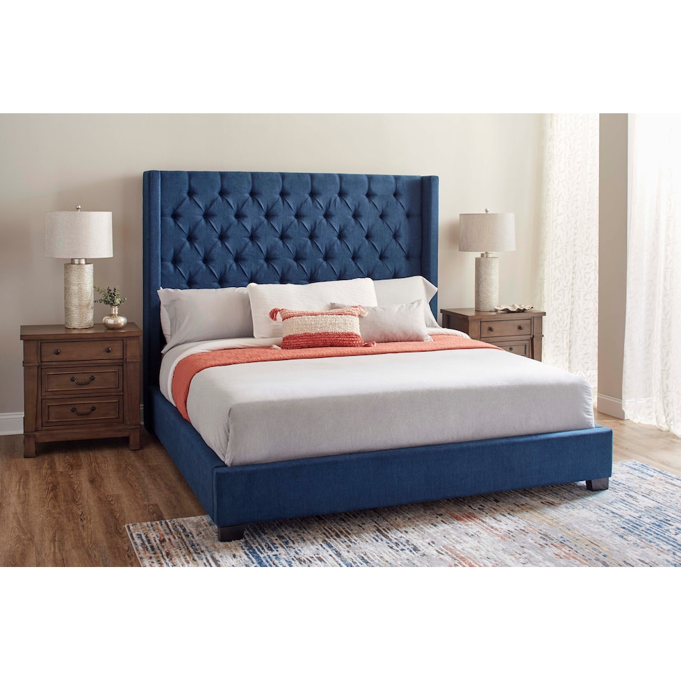 manhattan blue queen bed   