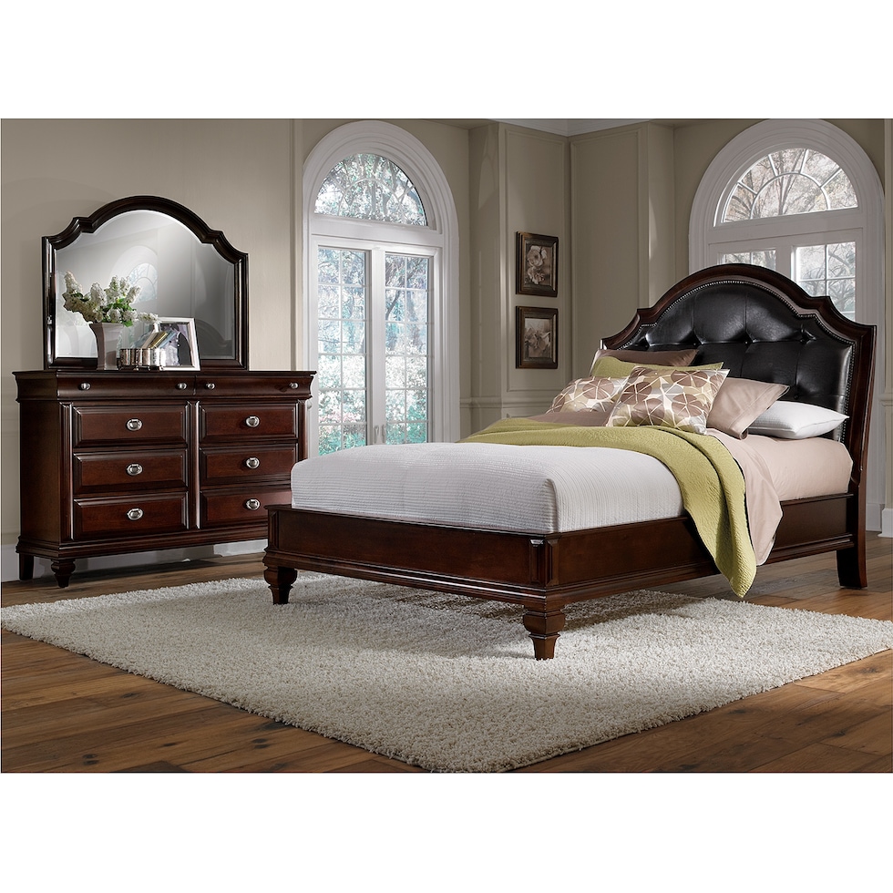 manhattan dark brown  pc queen bedroom   