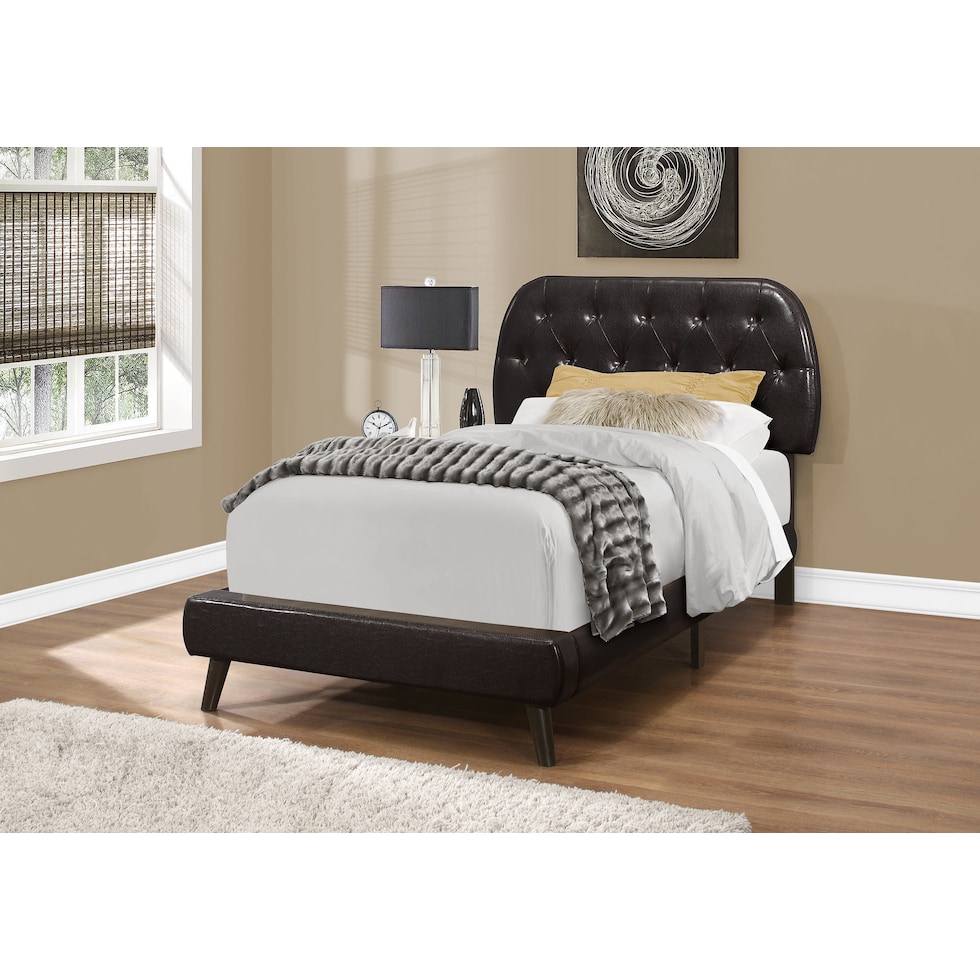 mannie dark brown twin bed   