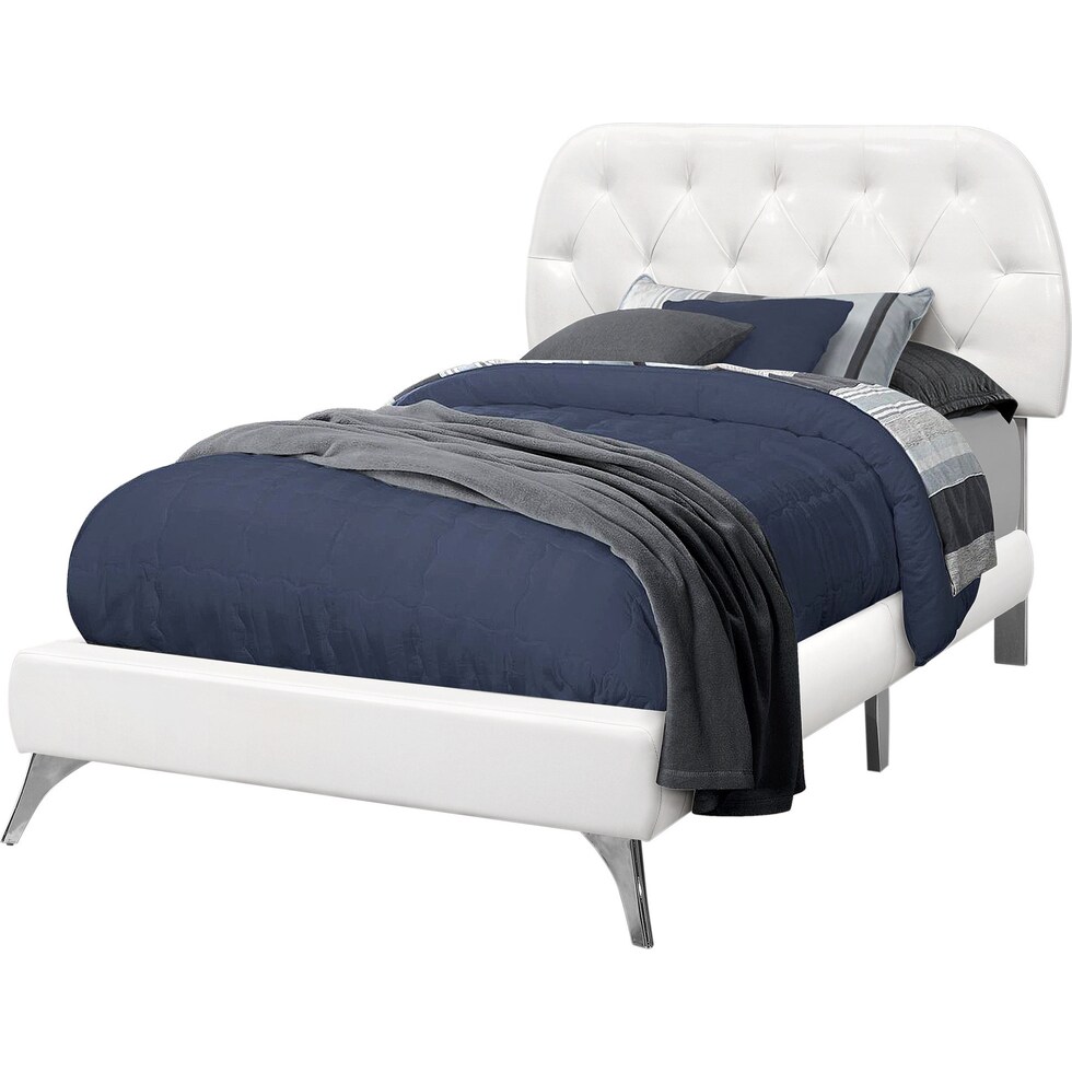 mannie white twin bed   