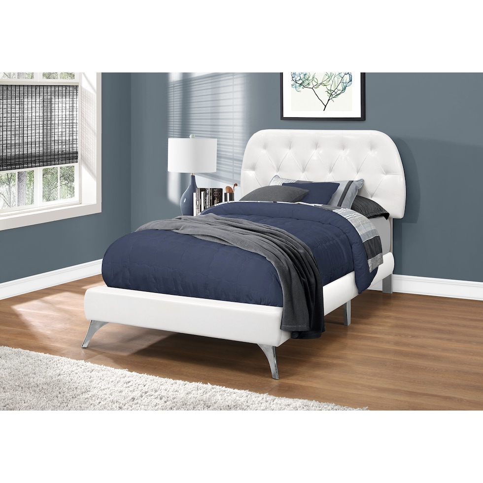 mannie white twin bed   