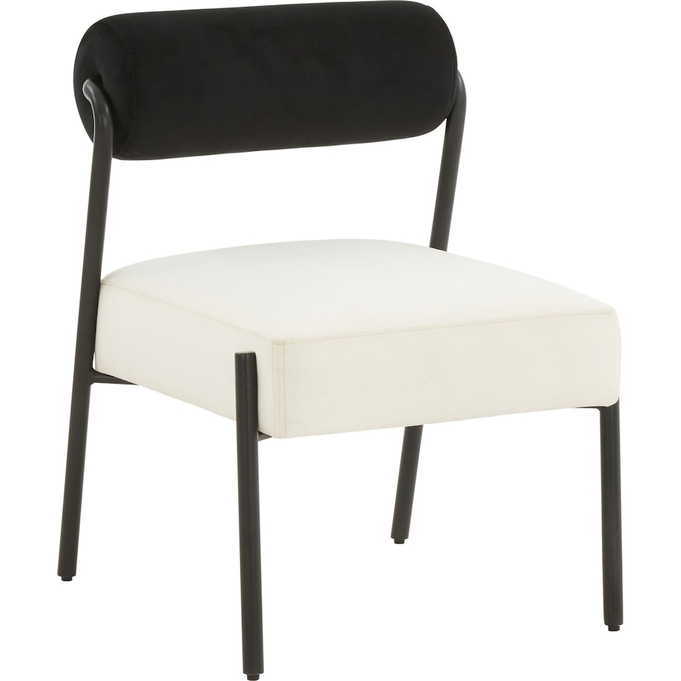 manolo black cream accent chair   