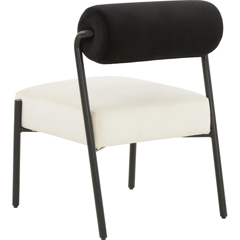 manolo black cream accent chair   