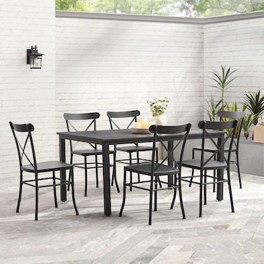 Manteo 7-Piece Outdoor Dining Set with 6 Chairs and Dining Table
