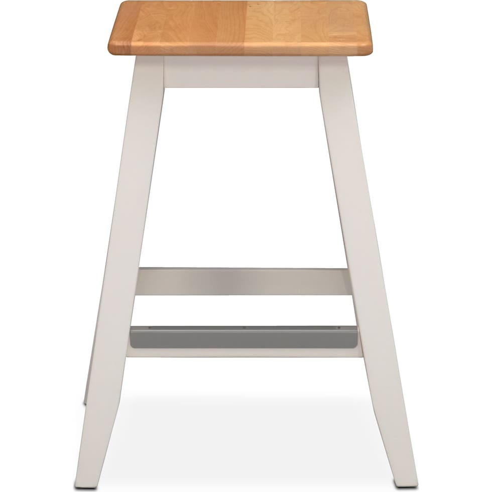 maple and white counter height stool   