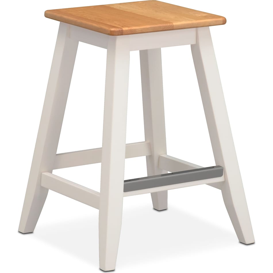 maple and white counter height stool   