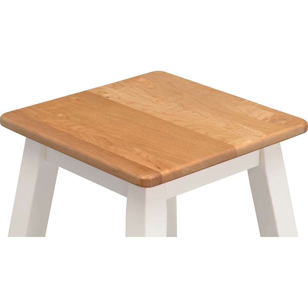 maple and white counter height stool   