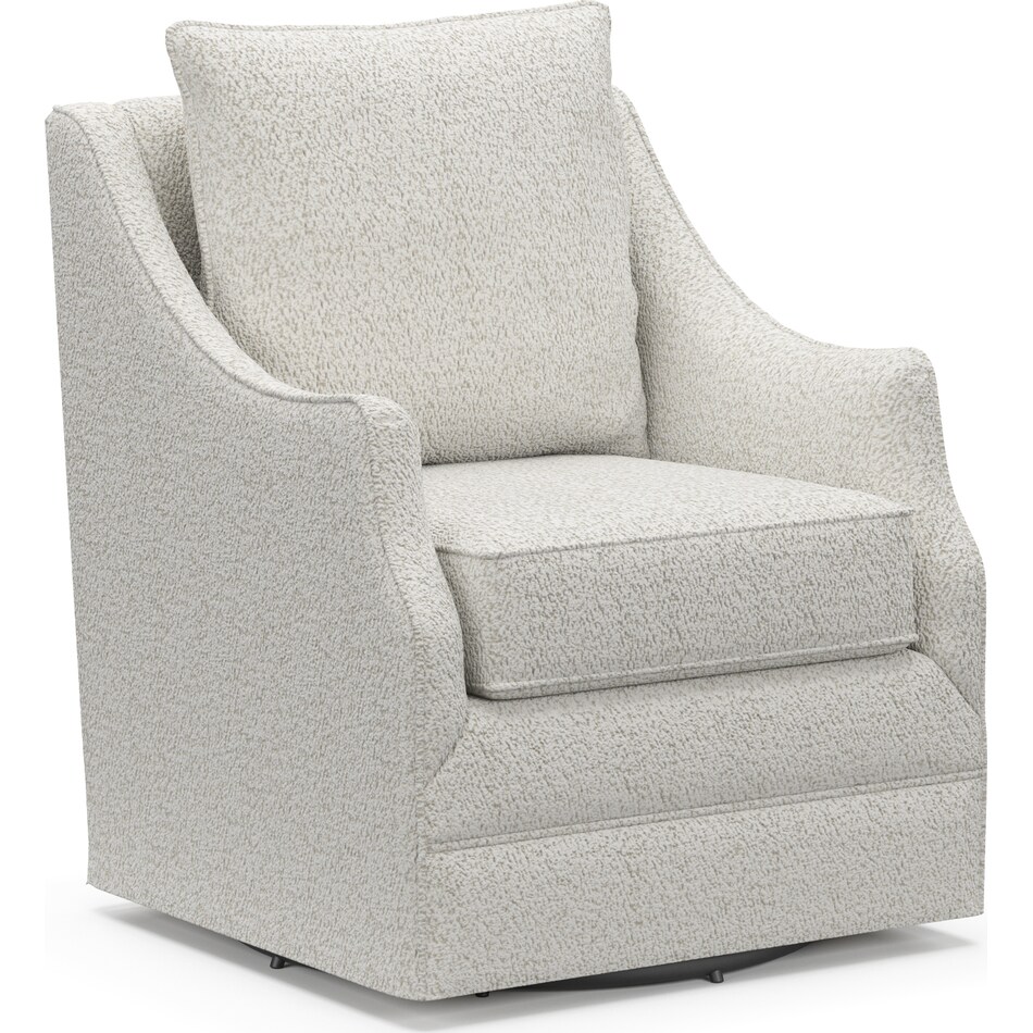 Mara Swivel Accent Chair River Rock Ivory American Signature Furniture