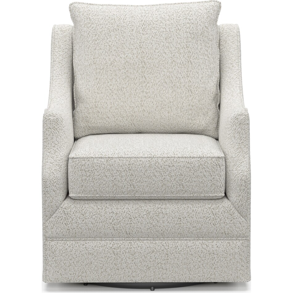 Mara Swivel Accent Chair River Rock Ivory American Signature Furniture