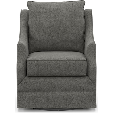 Mara Accent Swivel Chair - Living Large Charcoal