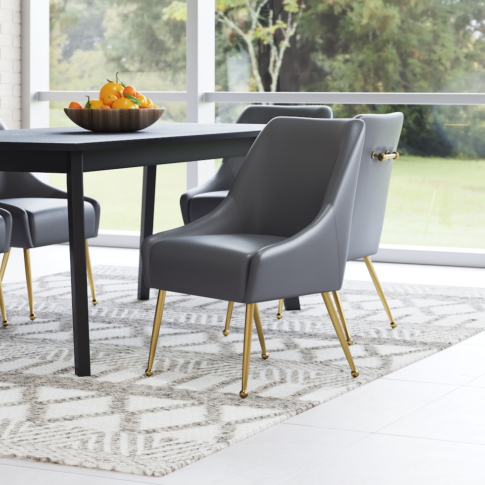 marcel gray gold dining chair   