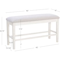 marcum white counter height bench   