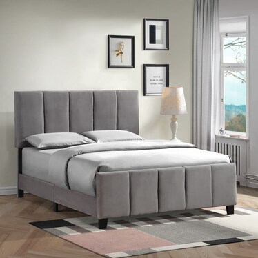 Mariana Queen Upholstered Bed - Flannel