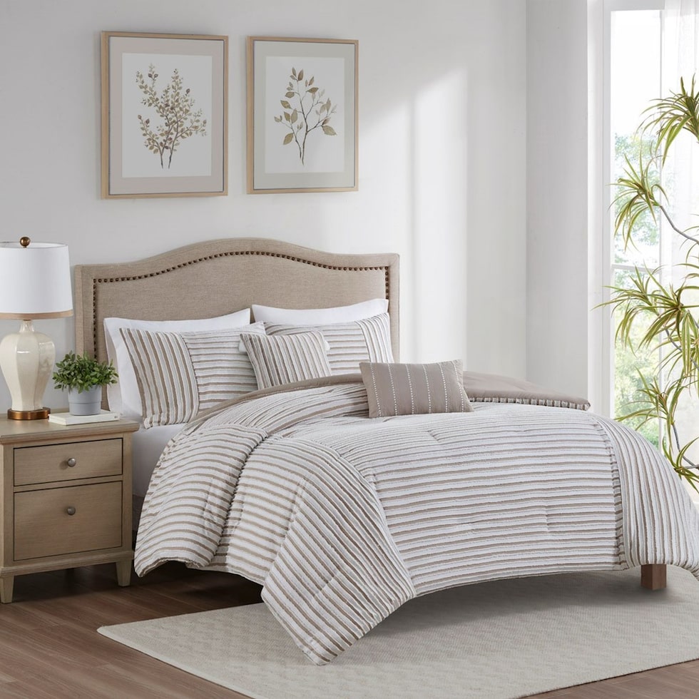 mariana light brown king california king bedding set   