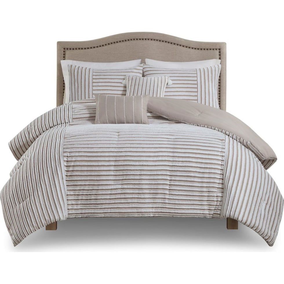 mariana light brown king california king bedding set   