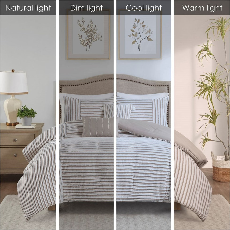 mariana light brown king california king bedding set   