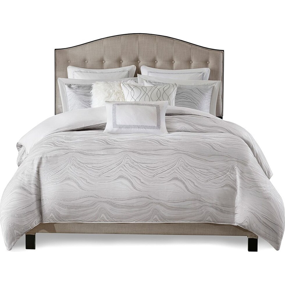 marie white king bedding set   