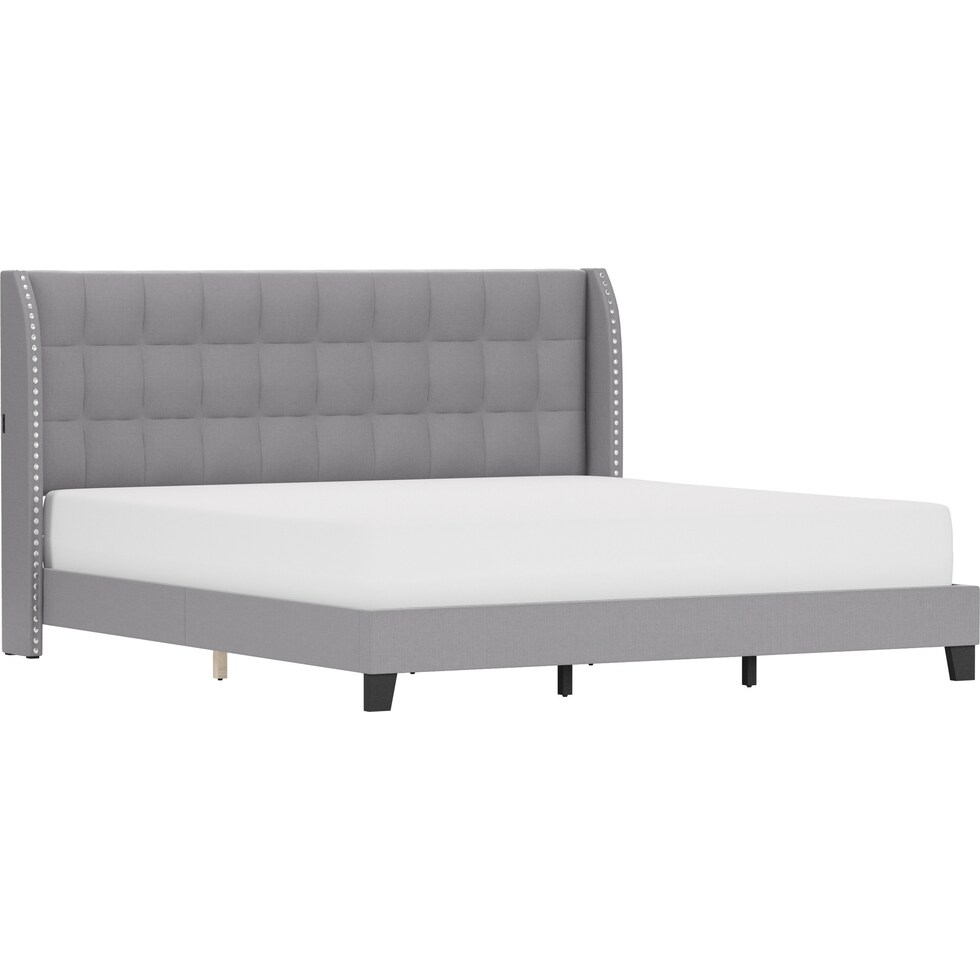 marietta gray king bed   