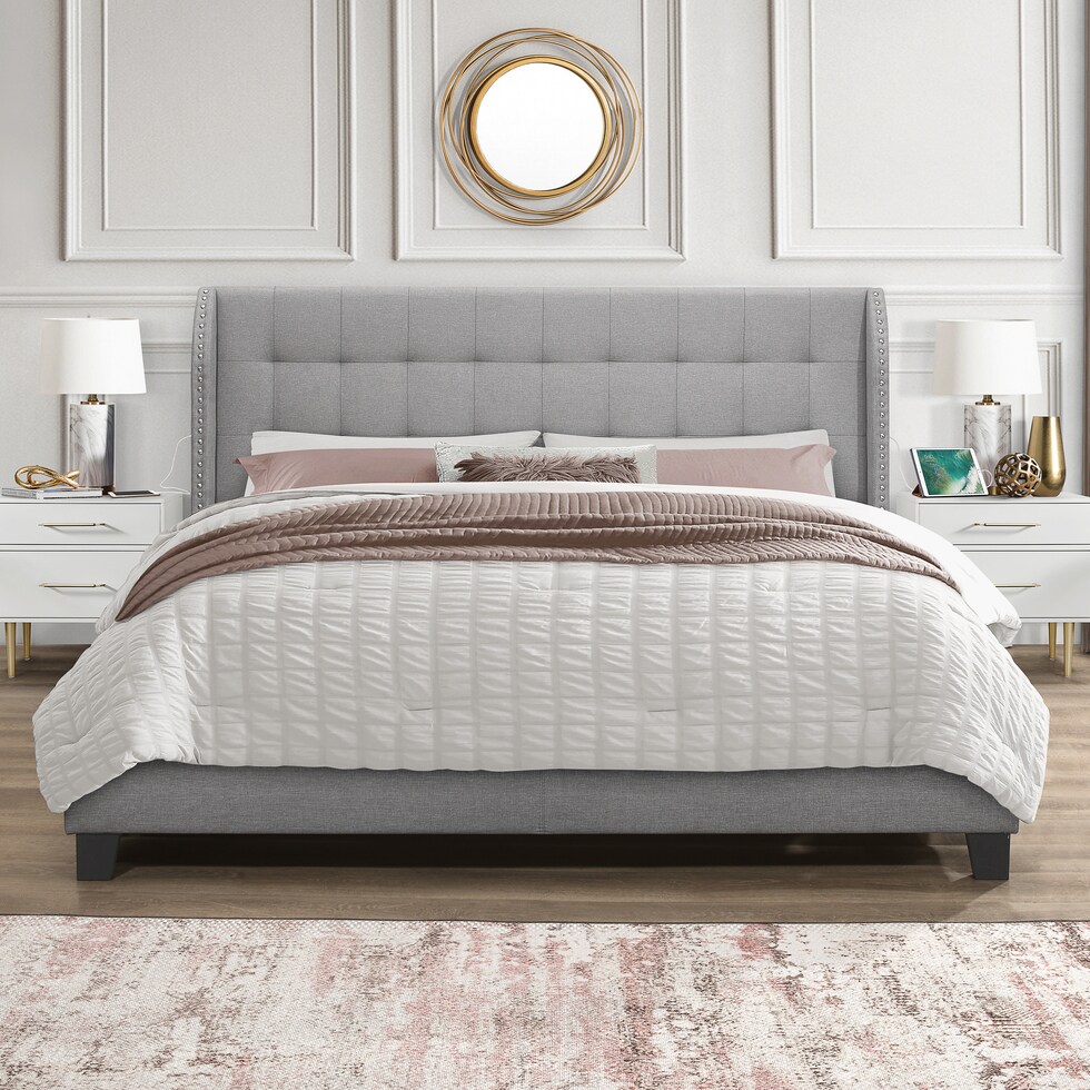 marietta gray king bed   