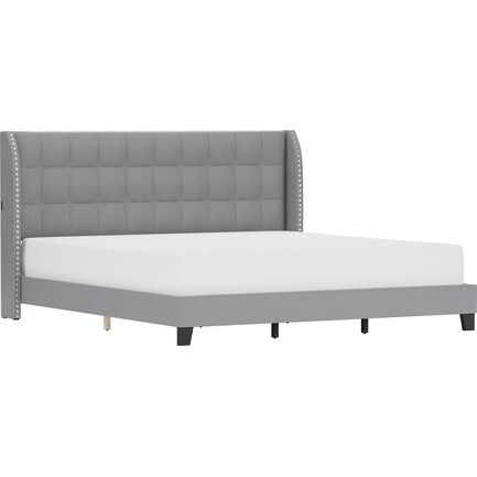 Marietta King Upholstered Platform Bed - Gray