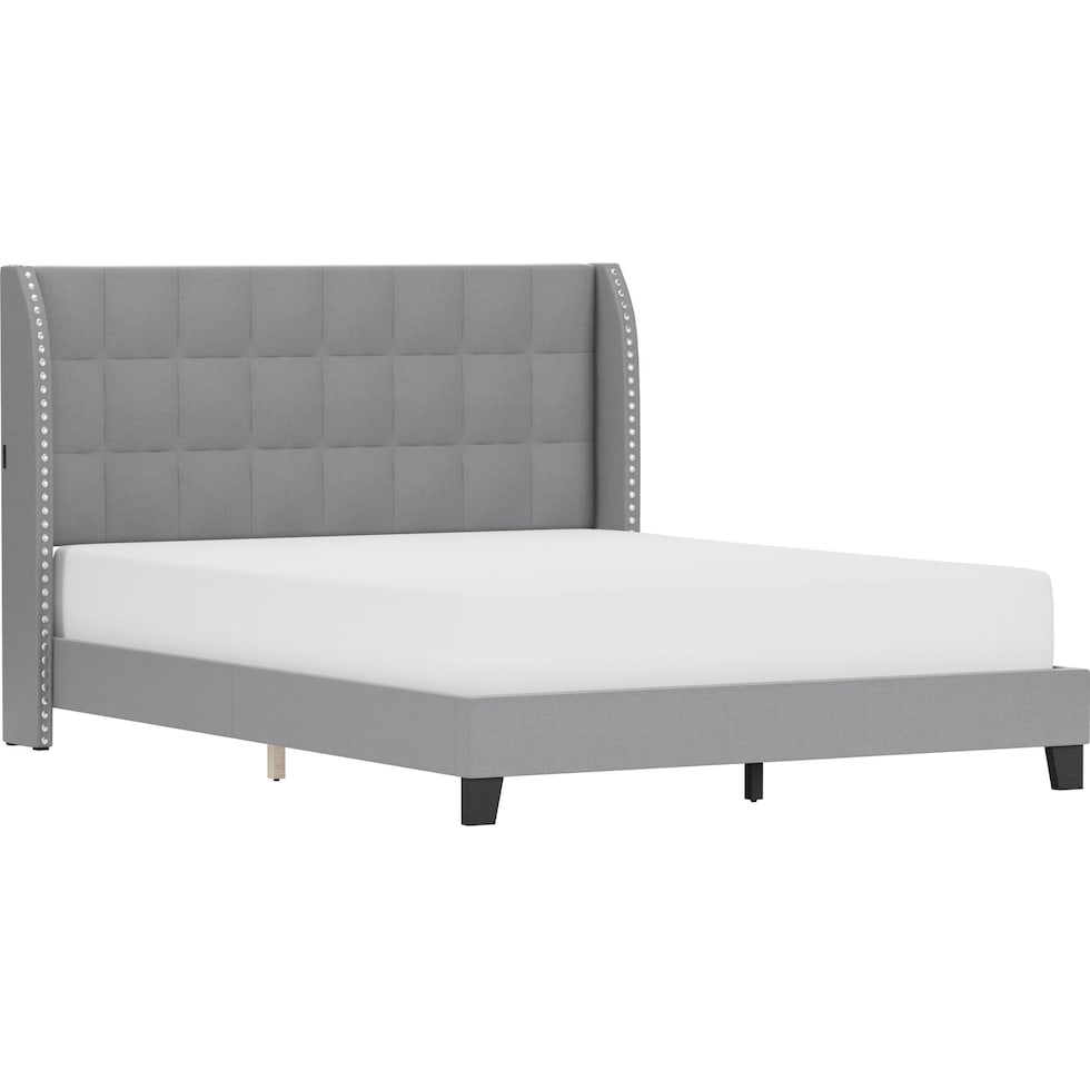 marietta gray queen bed   