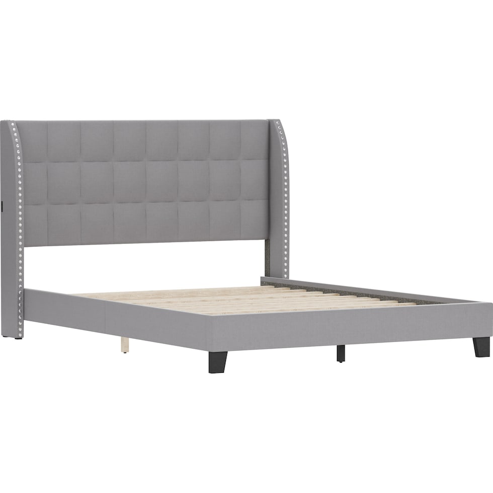 marietta gray queen bed   