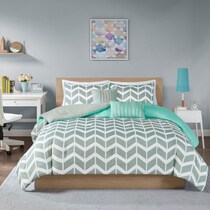 marigold green multi king bedding set   