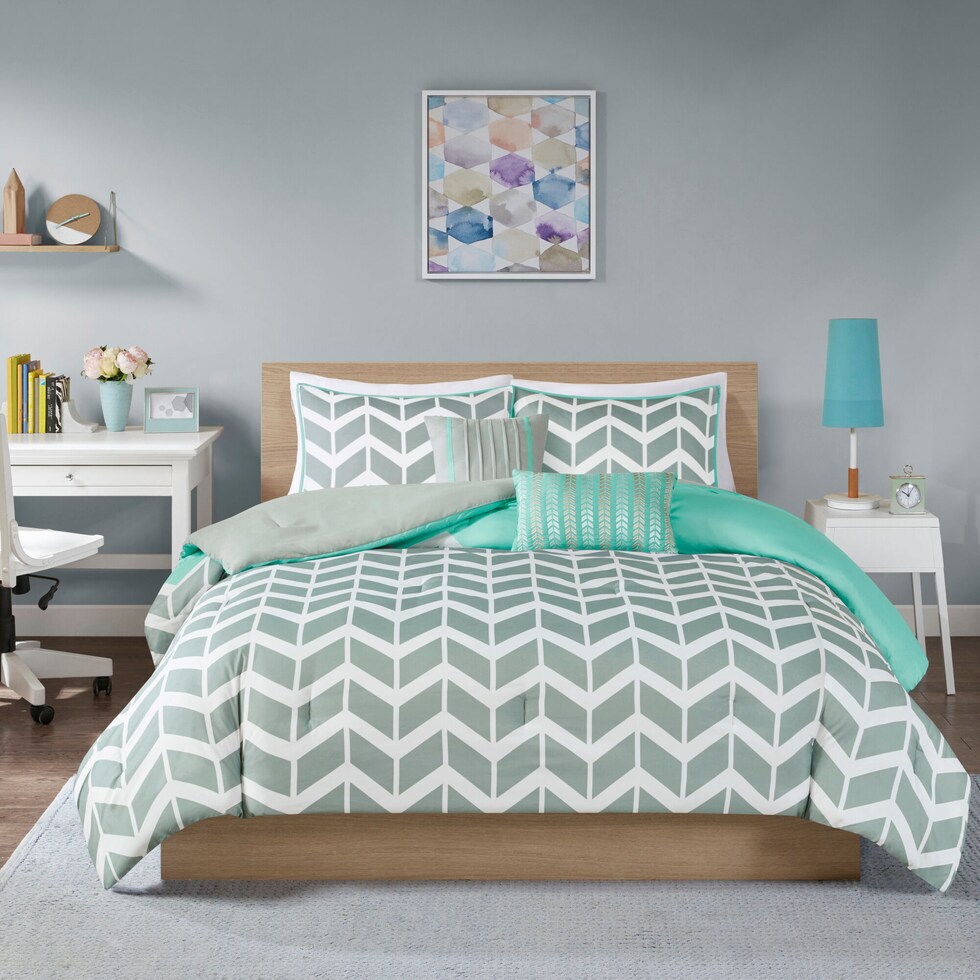 marigold green multi twin bedding set   