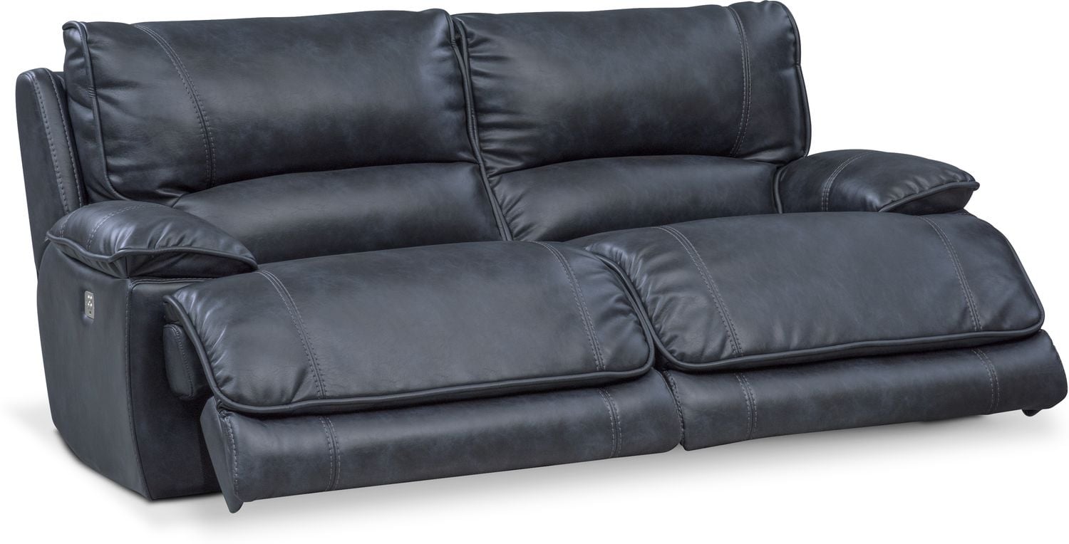 Mario 2-Piece Dual-Power Reclining Sofa - Navy | American Signature ...