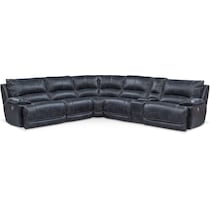 mario power blue power reclining sectional   